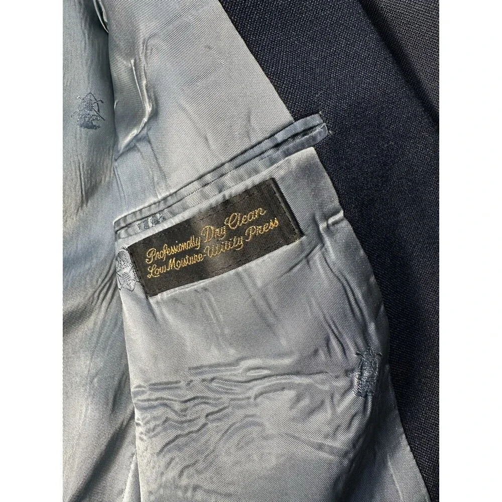 Hart Schaffner & Marx Navy Solid Hopsack 2-Button Notch Blazer Men 42